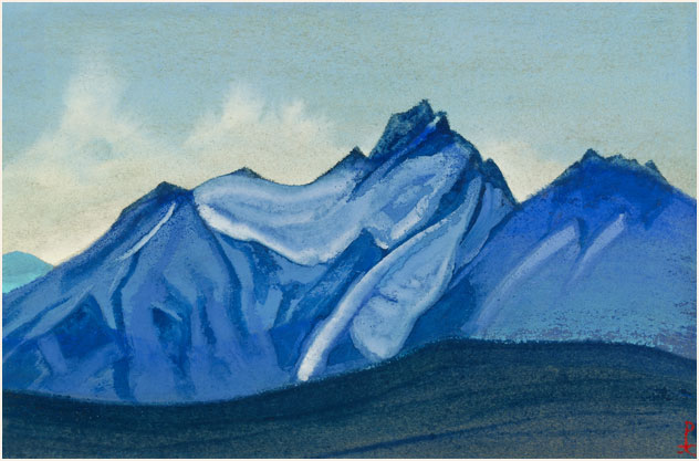 Картины Н.К.Рериха: Охота. Эскиз (N. Roerich The Hunt) из каталога картин Музея имени Н.К.Рериха