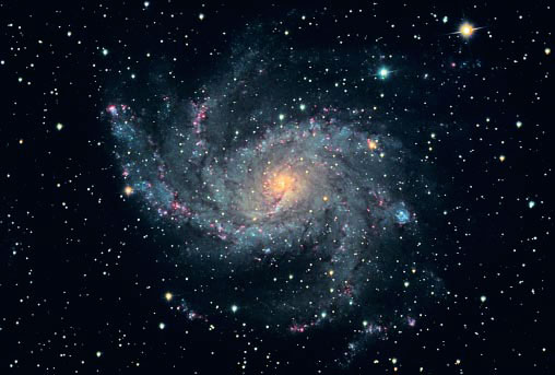 Рис. 4. В некоторых галактиках сверхновые появляются необычно часто. В галактике NGC 6946 за 60 лет удалось зарегистрировать почти десяток сверхновых.